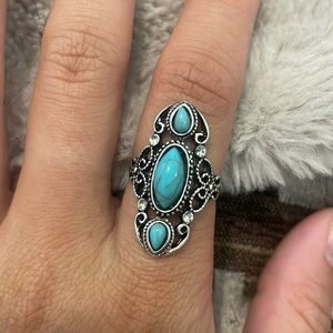 Turquoise and silver ring size 7